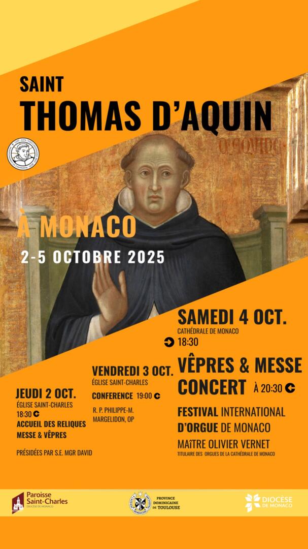Accueil des reliques de saint Thomas d'Aquin en Principauté