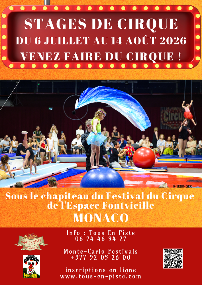 Circus workshops under the big top at the Monte Carlo International Circus Festival
