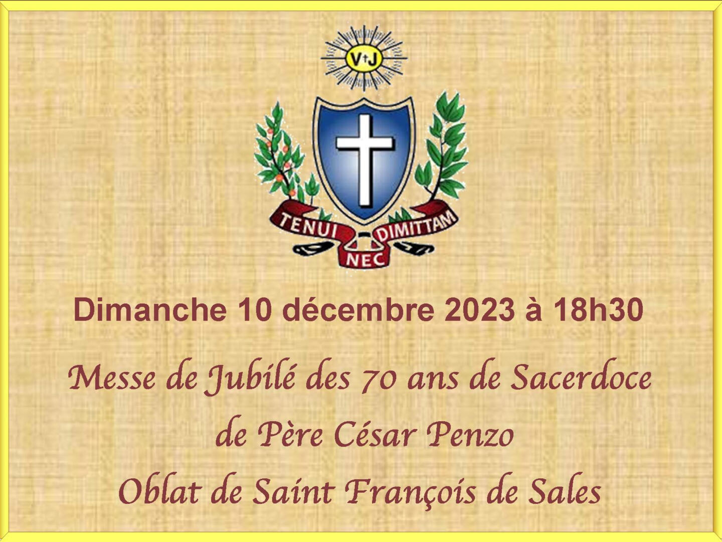 Messe de Jubilé des 70 ans de sacerdoce du Père César Penzo