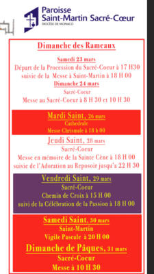 Programme de la Semaine Sainte 2024