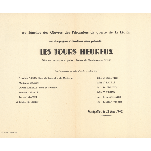 Représentation de la pièce de théâtre “ Les jours heureux ” par le Studio de Monaco 1/1