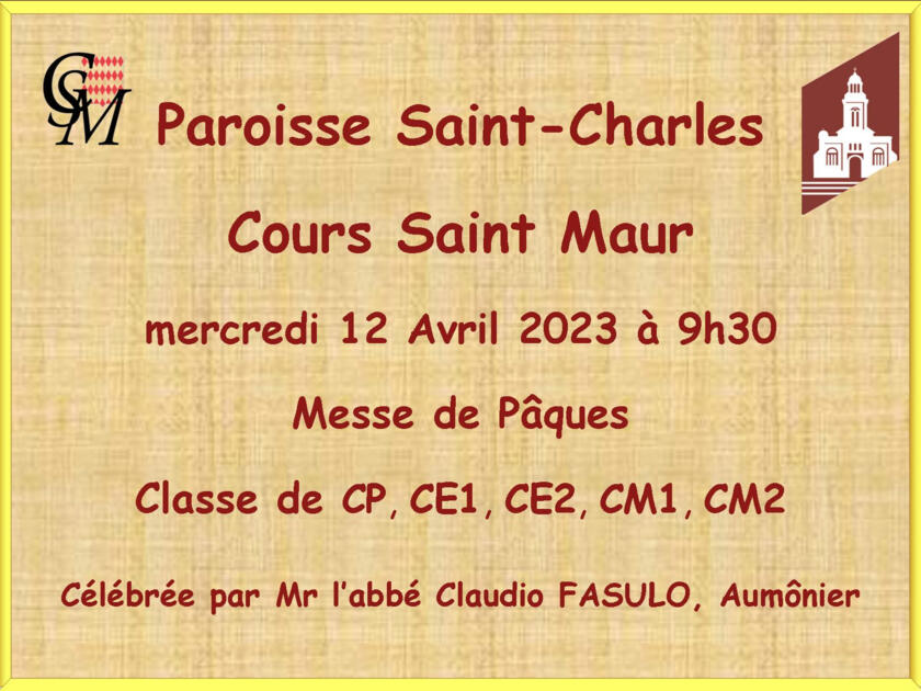 Cours St Maur , Messe de Pâques. 1/1