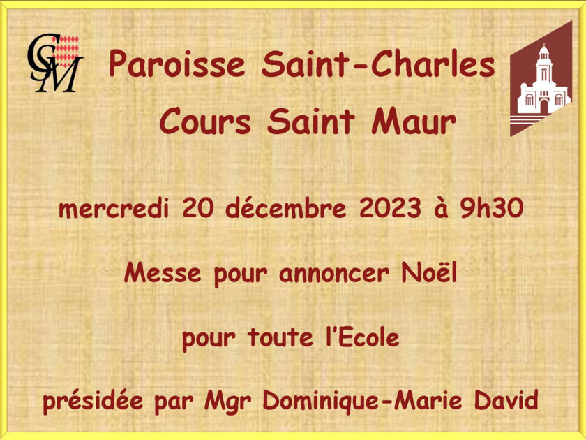 Cours St Maur. Messe pour annoncer Noël 1/1