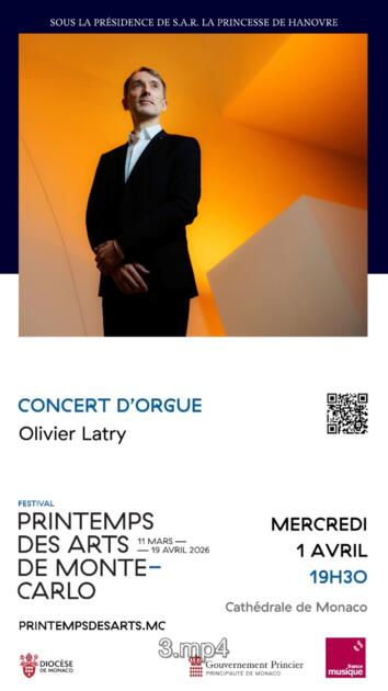 Concert d'orgue d'Olivier Latry dans le cadre du festival du Printemps des Arts de Monte-Carlo 1/1