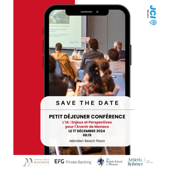 JCE - Petit-déjeuner conférence : "L'IA : Enjeux et Perspectives pour l'Avenir de Monaco" 1/1