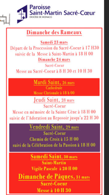 Programme de la Semaine Sainte 2024 1/1