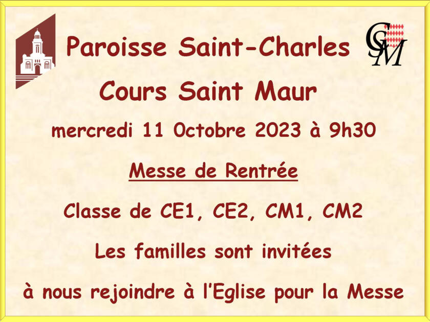 Cour St Maur, Messe de rentrée 1/1